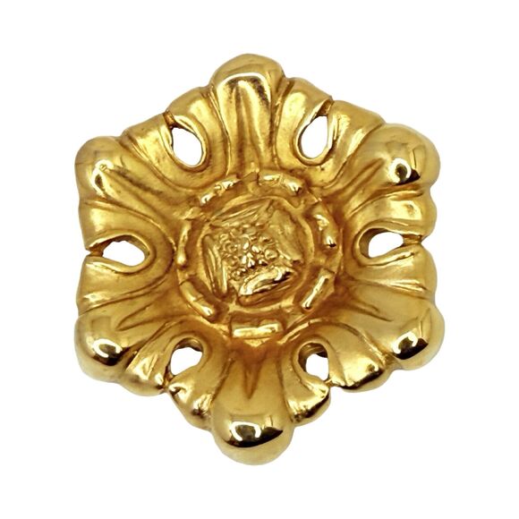 Erwin Pearl Gold Plated Floral Brooch Pin Statement Jewelry Elegant Signed RARE - Picture 1 of 16
